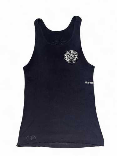 希少　CHROME HEARTS　リブタンクトップ　クロス　ロゴ　ブラック　 M CHROME HEARTS クロムハーツ（原本無） 国内正規品 ロゴプリント