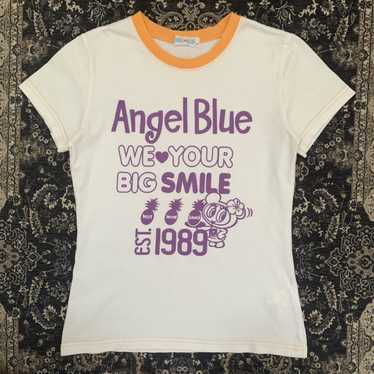 【Angele blue】ステッカー風 Tシャツ ヒステリックグラマー風　y2k Angel Blue Japan Vintage Baby Tee Y2K XS/S | eBay