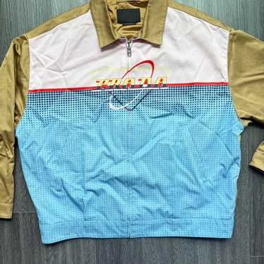 PRADA ジップアップジャケット グリーン/ホワイト　ＸＬ e0b8949c241b934a7ba42b8a29f2ef