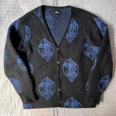 金タグ90's Stussy mohair cardigan Black Stussy - BLACK SHAGGY CARDIGAN – LE LABO STORE