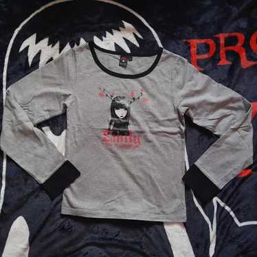 絵本作家さん【00s】Emily the Strange ビンテージ Tシャツ Vintage 2000s Emily The Strange Cat Hoodie Black Red Goth