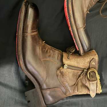 靴 ALFRED BANNISTER crush design boots 41 ALFRED BANNISTER crush design boots 41（Our New Teal Blue