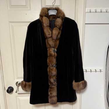 Sheared Mink With Sable Tuxedo Size Small - image 1