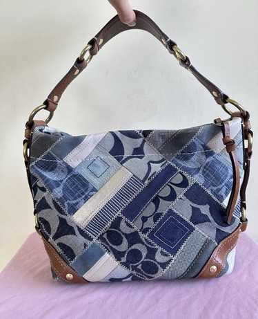 バッグ Coach Denim Patchwork Ergo Hobo Shoulder Coach Ergo Denim Patchwork Handbag #3997 | Auctionninja.com