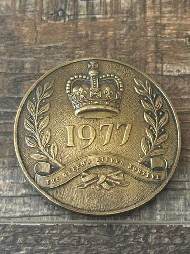 1977年 英国 純銀製 ジュビリーインゴットペンダント＆純銀製チェーン 計21g Excalibur Jewellery② 1977年 英国 純銀製 ジュビリーインゴットペンダント＆純銀製