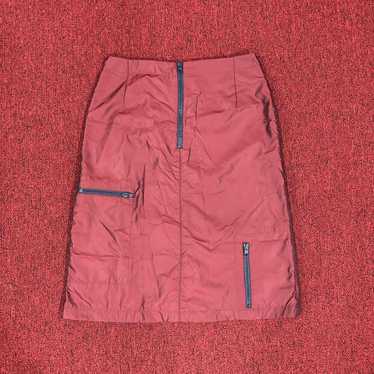 Vintage Women's Nylon Skirt - Burgundy - 27" – Red