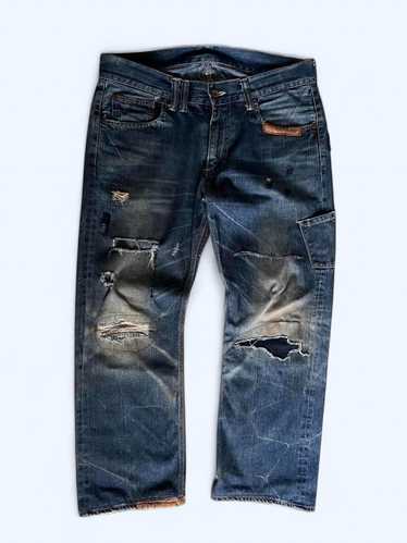 名作 ANACHRONORM 　delta3 Anachronorm Vintage Denim Jeans 33 Waist Distressed Wash