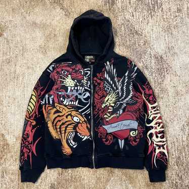 ED HARDY スカルプリント ブラックパーカー M Ed Hardy zip up hoodie Size M black E UC | eBay