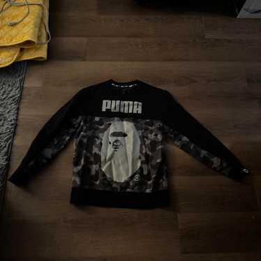 BAPE X Puma ABC Camo Crewneck Sweatshirt Green/Black Men's