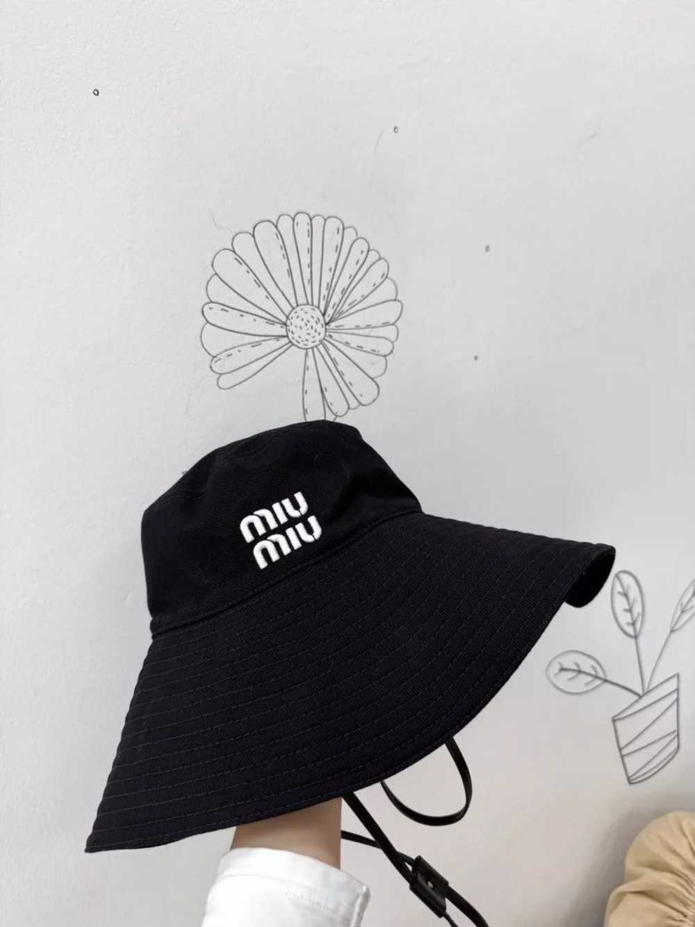 Miu Miu Miu Miu Logo Bucket Hat with Drawstring - image 2