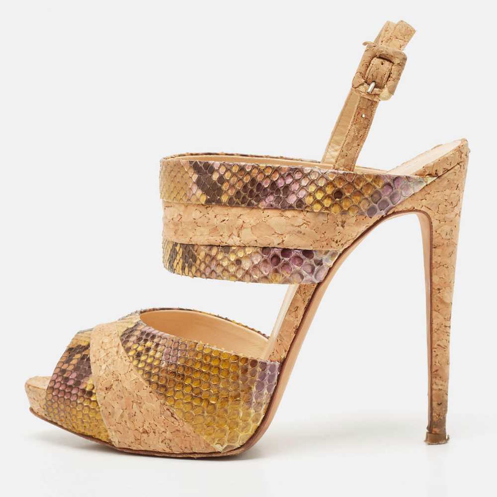 Alexandre Birman Multicolor Cord and Python Leath… - image 1