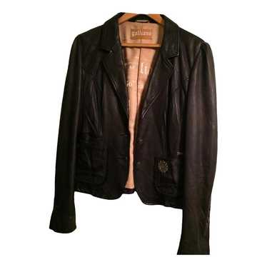 John Galliano レディースブラックジャケット Galliano leather jacket - Gem