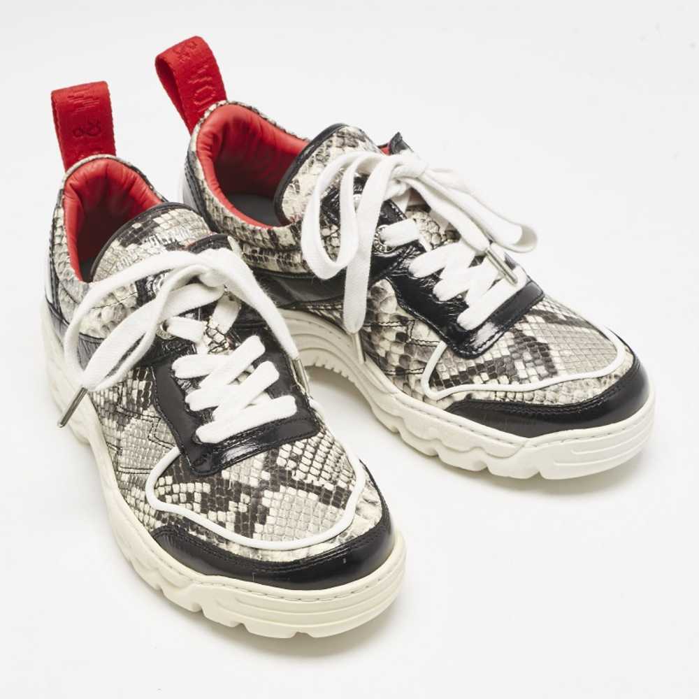 Zadig & Voltaire Black/Red Python Embossed and Le… - image 4