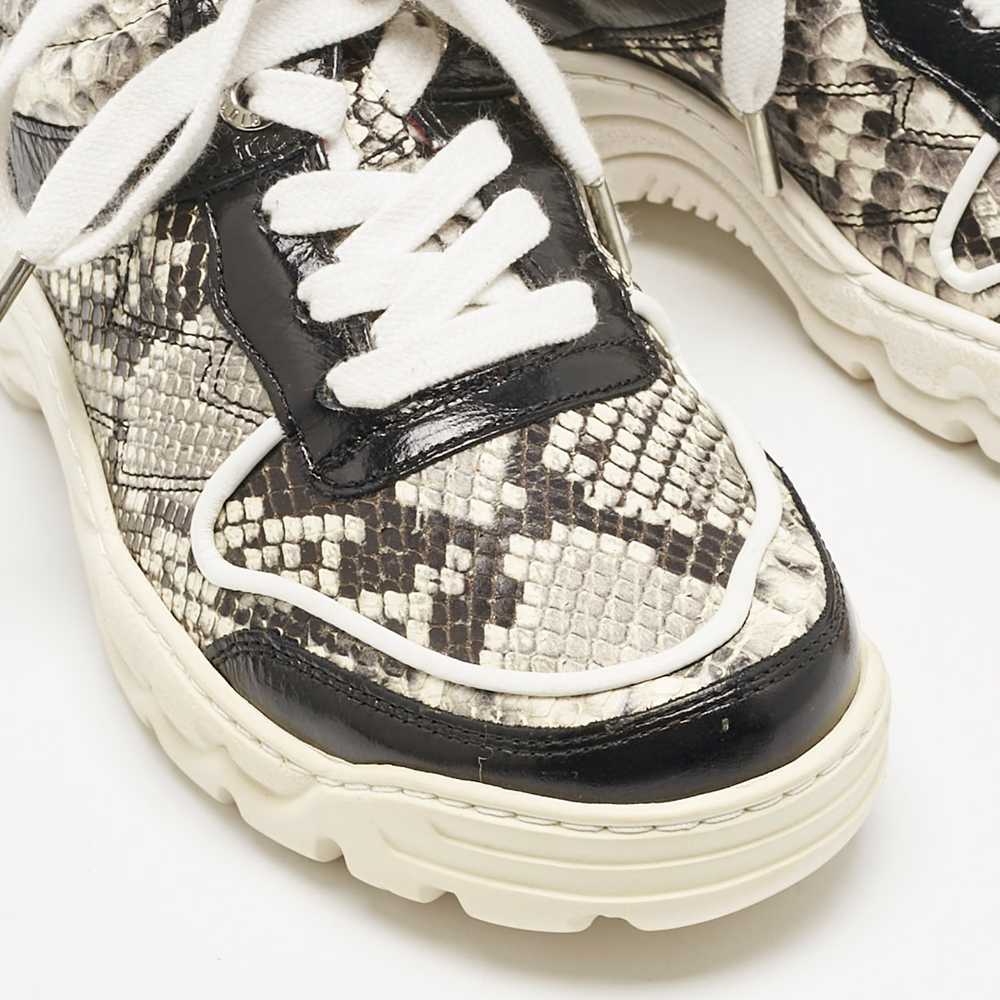 Zadig & Voltaire Black/Red Python Embossed and Le… - image 8