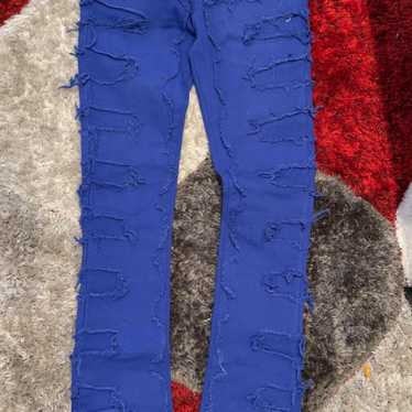 VALABASAS 28フレアカーゴ　guapi purple Guapi Jeans - Purple Flower Denim - Blue - 565PFD – Vengeance78