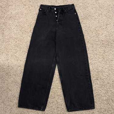 パンツ weekday astro loose buggy jeans 27/32 astro loose baggy leg jeans - Mine Blue - Medium Blue