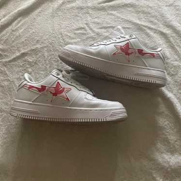 A Bathing Ape Bapesta Low Crazy White ホワイト A Bathing Ape Bape Sta Low White 3M - 1G20180005-YL - US