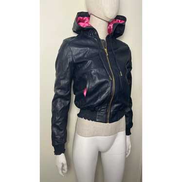 ジャケット・アウター Marc Jacobs leather hoodie Marc by Marc Jacobs Black Leather Hooded Jacket S Marc by