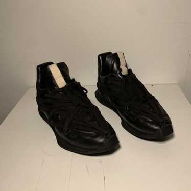 靴 Rick owens mega lace maximal runner Rick Owens Maximal Mega Lace Runner Black Leather Extra Lace