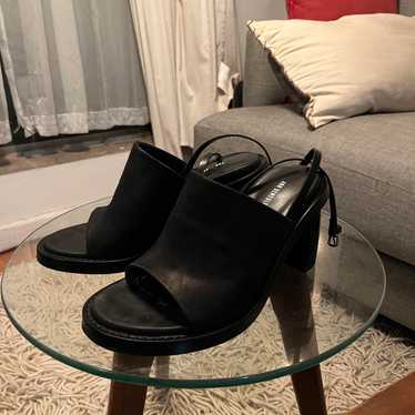 ANN Demeulemeester ブラック オープントゥウェッジヒール Ann demeulemeester black heeled - Gem