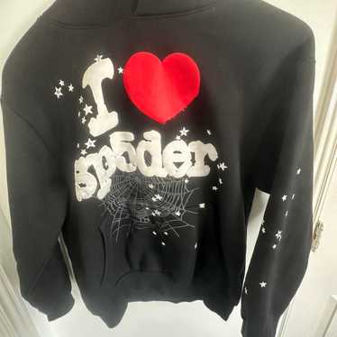 トップス Sp5der Spider worldwide hoodie- I Heart Spider Worldwide I Heart SP5 Souvenir Hoodie Black | Parallel