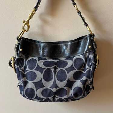 バッグ Coach Optic Denim Legacy Satchel Bag Coach Optic Denim Legacy Satchel Bag