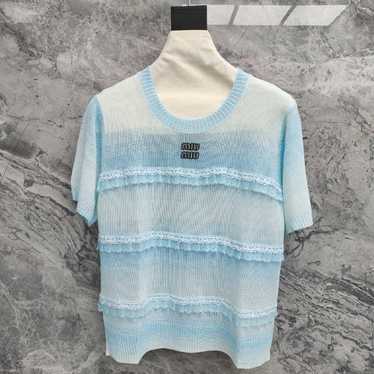 トップス 90s MIU MIU archive mesh polo shirt teck Miu Miu Women's Tales #2 T-Shirt, Tops - Designer Exchange