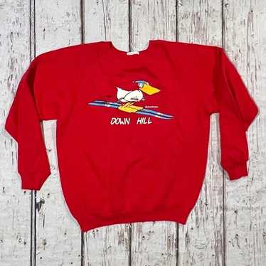 トップス 80's vintage duck comical sweat Rare Duck Head Sweater Retro Duck Head Sweater Vintage Duck