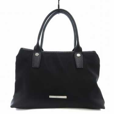 ★DAKS★ DAKS NYLON Black DD Logo Nylon Fabric Tote and Cros DAKS Black House Check Lightweight Tote Bag with Detachable