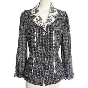 ジャケット Crystal Logo llic Tweed Blazer Balmain Crystal Logo Metallic Tweed Blazer - Runway Catalog