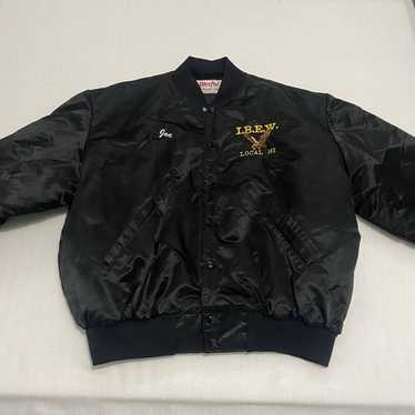 【80s】Vintage Birdie Black Varsity Jacket 80s~90'S Birdie Padded Nylon Varsity Jacket Award Jacket