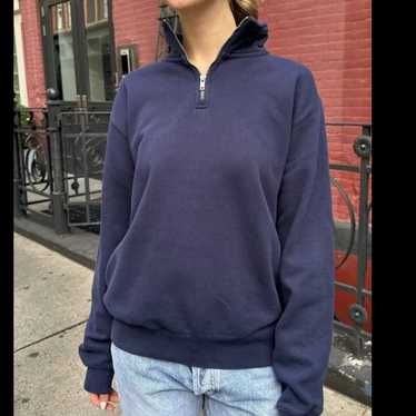 Brandy Melville ハーフジップスウェットPARISロゴネイビー￼￼ Missy Sweatshirt – Brandy Melville