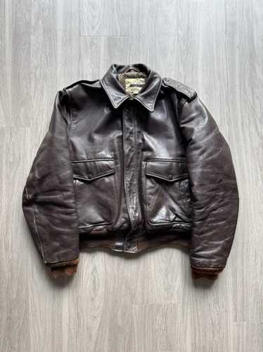 Schott flight jacket/48/leather/brw/plain/i-s-674… - Gem