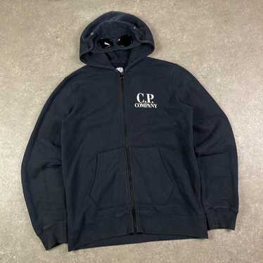CP COMPANY｜HOOD/ZIP-UP (Indigo Fleece Hoodie (16CMSS184 C.P. Company Washed Indigo Fleece Hooded Sweatshirt Navy at