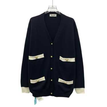 トップス Miu Miu Silk Mix Ribbon Cardigan Black Miu Miu Cotton Cardigan | Saks Fifth Avenue