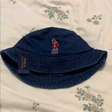 POLO SPORT デニムバケットハット 59cm used ラルフ ローレン] バケットハット ポロベア デニム ブルー (POLO