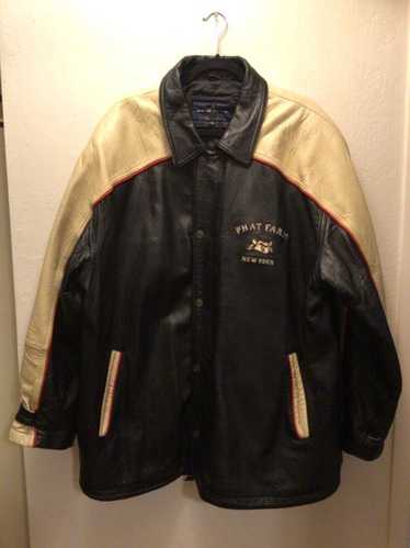 ジャケット・アウター 90s PHAT FARM leather bomber jacket PHAT FARM leather jacket, vintage Russell Simmons, varsity