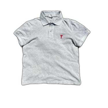★★AMI PARIS★★ Red heart logo short sleeve polo shirt hea Ami paris red heart - Gem