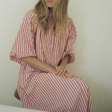 Ron Herman - TEN × Ron Herman  Stripe Tunic Shirt TEN × Ron Herman Open collar striped shirt Brown x White | eBay