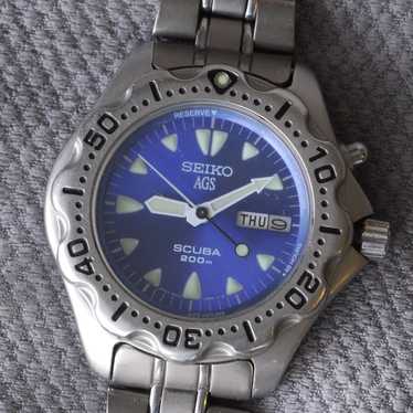 完動 SEIKO AGS ダイバー SCUBA 5M23-6B40 ブルー文字盤 完動美品 SEIKO AGS SCUBA 200m 5M23-6B40 青文字盤 - メルカリ