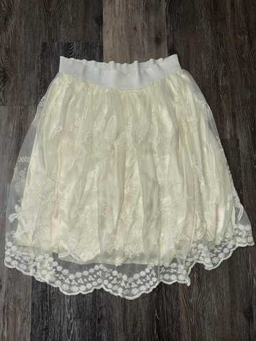 Women's Lace Skirt - Cream/White - M – Boho Cream… - image 1