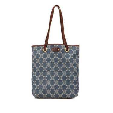 CELINE BIG MACADAM JAQUARD DENIM TOTE BAG MADE IN ITALY
