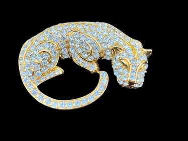 Panther vintage rhinestone & - Gem