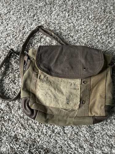 Archive 00s Shoulder Bag Y2K Grunge Black Flower Adjustable