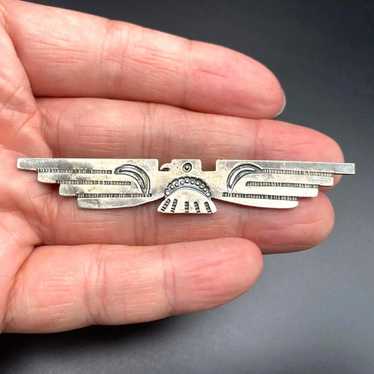サンダーバード 立体 925 シルバー ヴィンテージ ブローチ 銀細工 スタンプ Vintage, navajo, thunderbird, pin - Gem