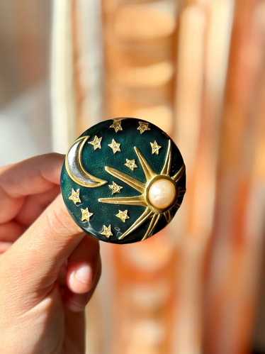 KARL LAGERFELD,Sun,Moon,Stars,Vintage brooch,Lagerfel… - Gem