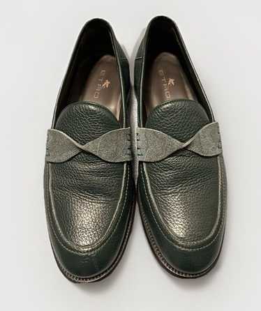 エトロ　ETRO グリーンエンボス加工モカシン Etro mens shoes - Gem