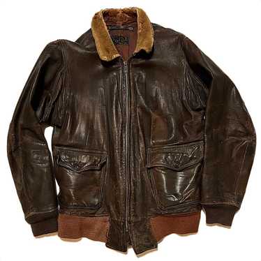 Avirex flight jacket/xs/leather/brown/g-1/damage/… - Gem