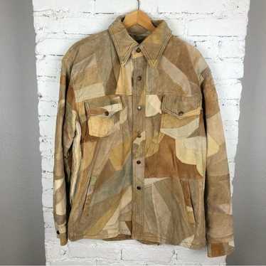 VTG 70s Dav Man Women's Patchwork Leather Jacket Blazer Coat