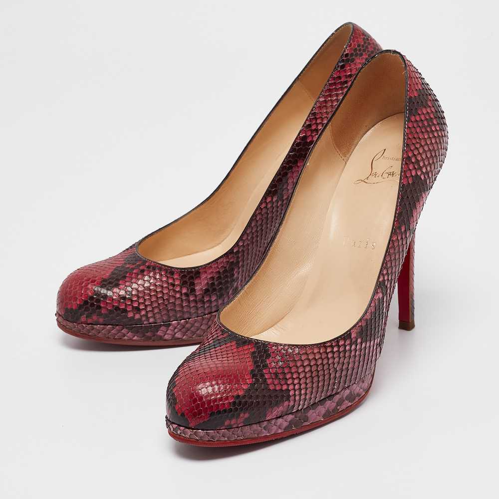 Christian Louboutin Red/Black Python New Simple P… - image 2